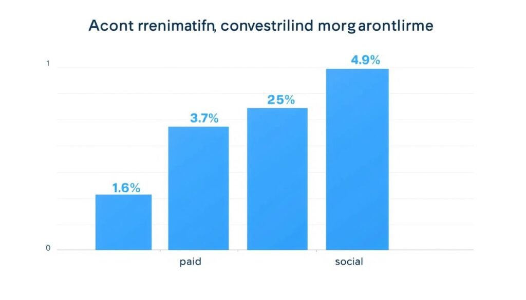 Chart showing conversion rates of different traffic sources with organic traffic highlighted as highest performing
