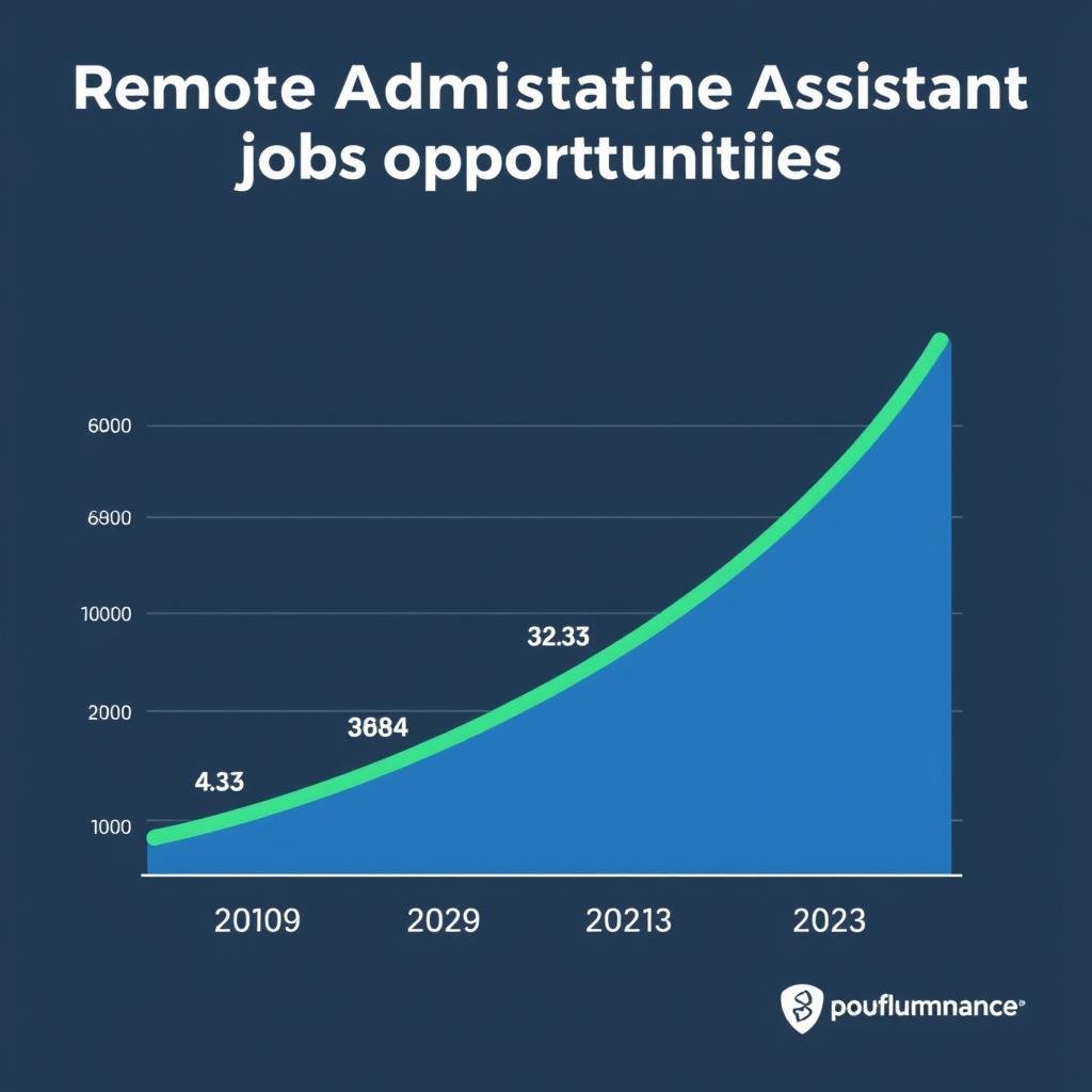 Chart showing growth in administrative assistant work from home jobs Chart showing growth in administrative assistant work from home jobs