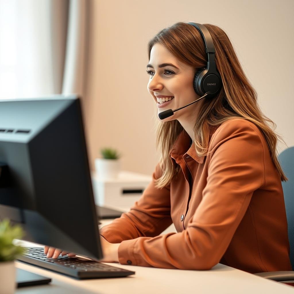Customer service representative working remotely Customer service representative working remotely