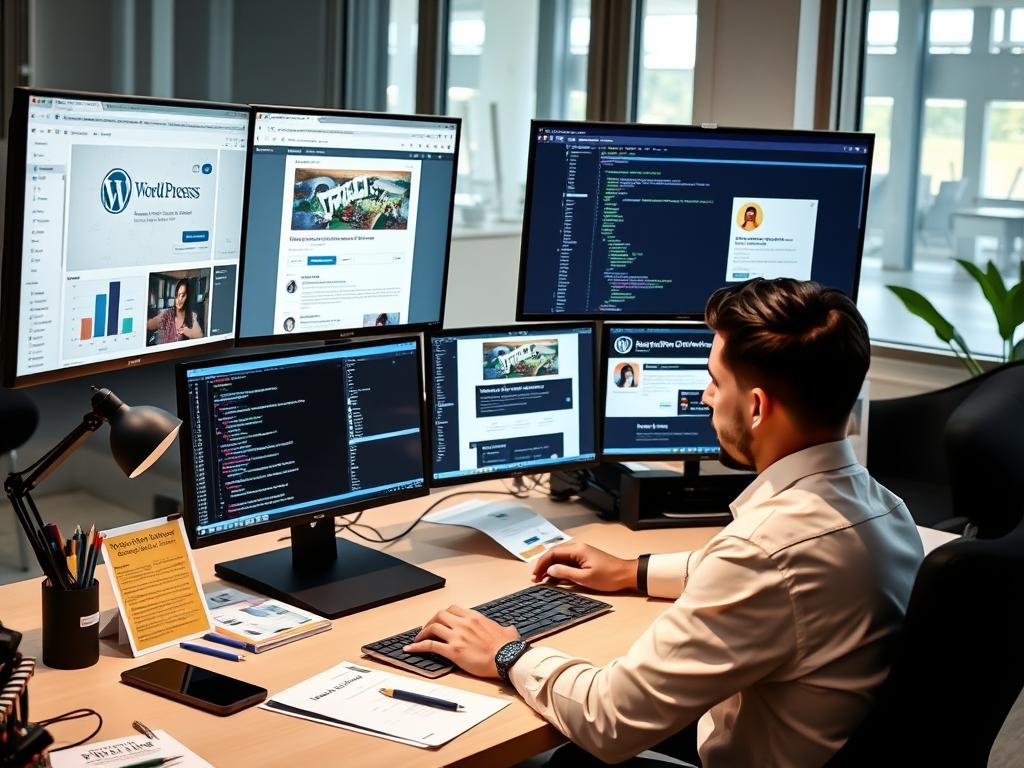 Fiverr WordPress designer working on professional website project Fiverr WordPress designer working on professional website project
