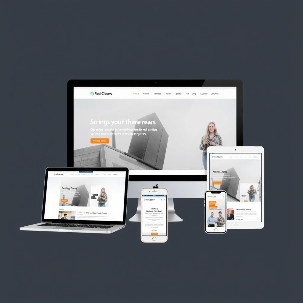 Responsive WordPress design shown on multiple devices Responsive WordPress design shown on multiple devices