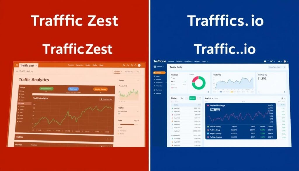 Traffic Zest vs Traffics.io website traffic comparison