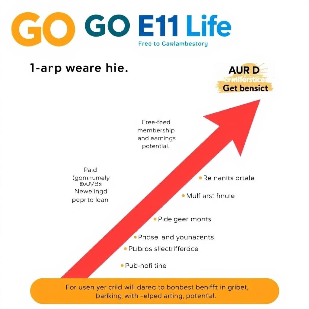 Upgrade path showing how free members earn at GO E1U Life Upgrade path showing how free members earn at GO E1U Life
