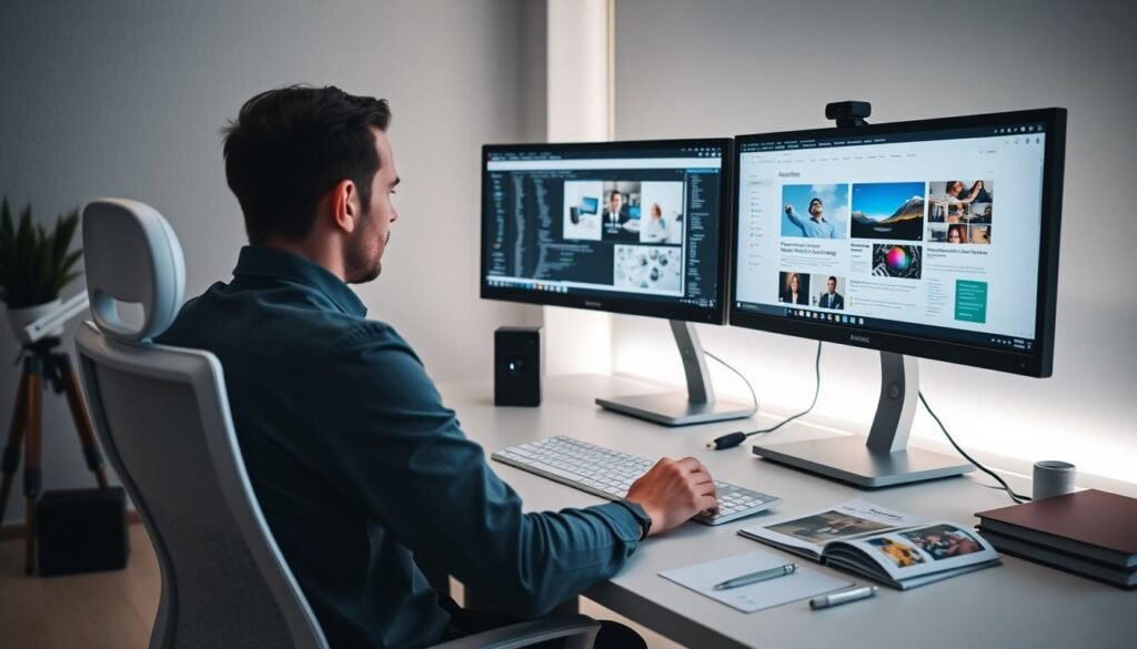 WordPress design expert working on custom website development