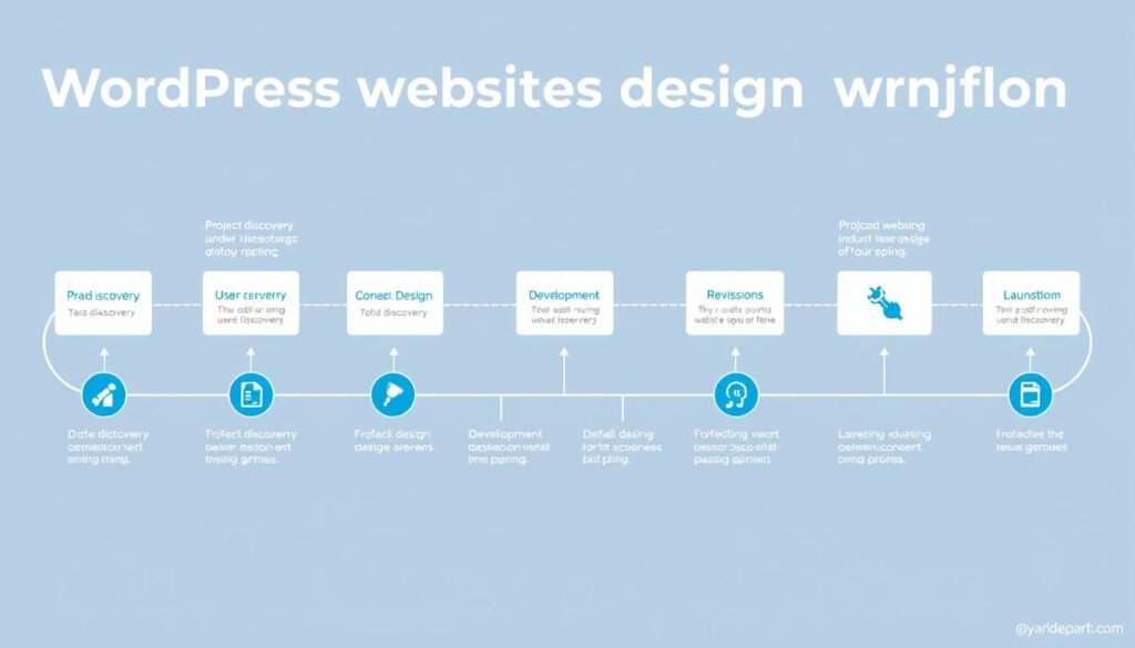 WordPress website design process flowchart showing key stages WordPress website design process flowchart showing key stages